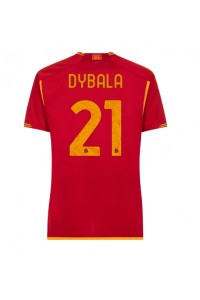 AS Roma Paulo Dybala #21 Fotballdrakt Hjemme Klær Dame 2023-24 Korte ermer